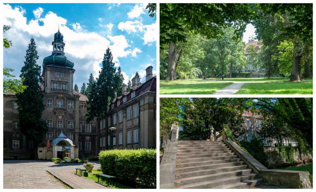 okazały budynek wśród zieleni