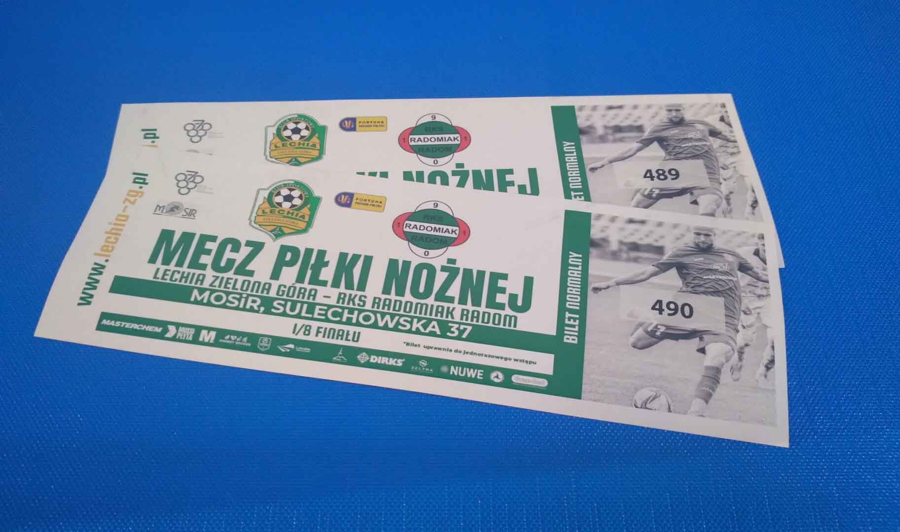 Dwa bilety na mecz piłki nożnej  Wygraj bilet na mecz Lechia Zielona Góra  Radomiak Radom