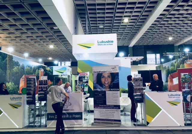Stoisko województwa lubuskiego podczas targów ITB w Berlinie Fot. archiwalne: lubuskie.pl