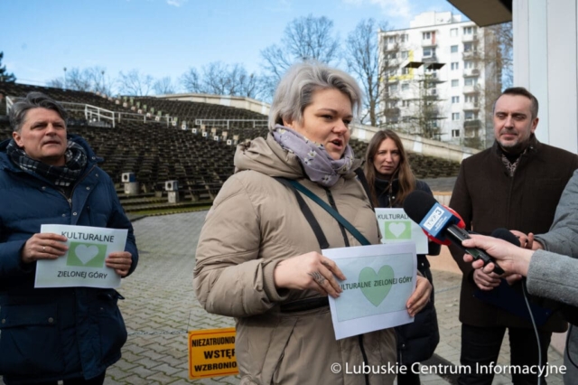 Konferencja prasowa nt. amfiteatru w Zielonej Górze Konferencja prasowa nt. amfiteatru w Zielonej Górze