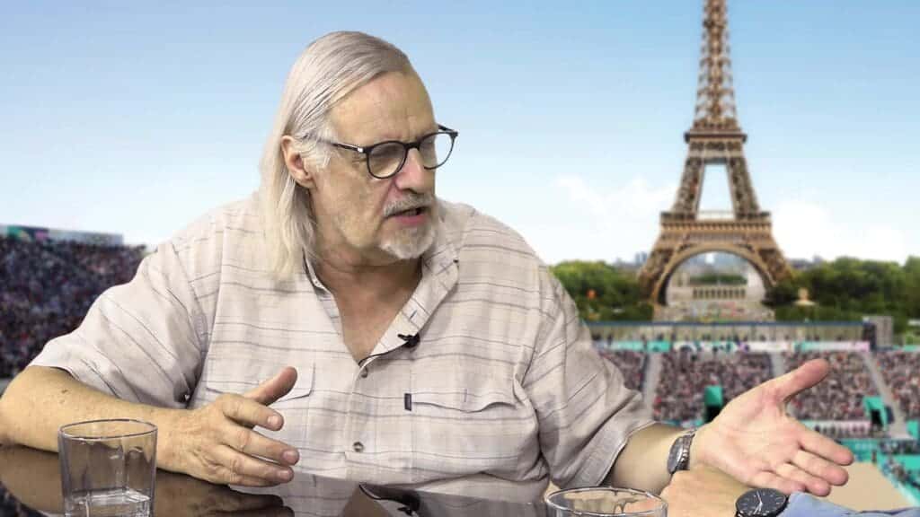 Andrzej Flügel w studiu Lubuskiego Centrum Informacyjnego.