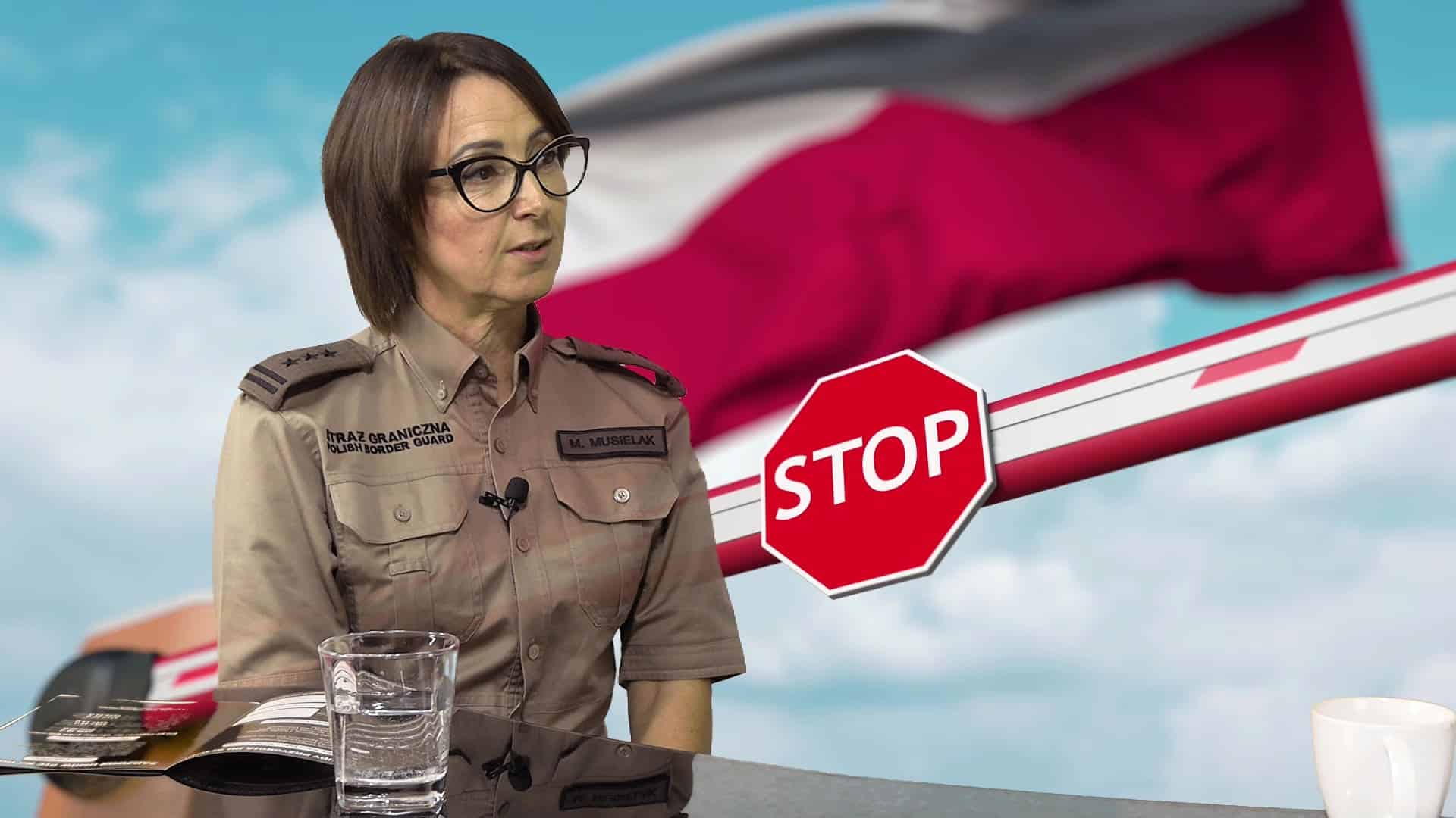 Monika Musielak  komendantka Nadodrzańskiego Oddziału Straży Granicznej w studiu Lubuskiego Centrum Informacyjnego  Kontrole na granicy polsko niemieckiej zakończą się w grudniu WIDEO