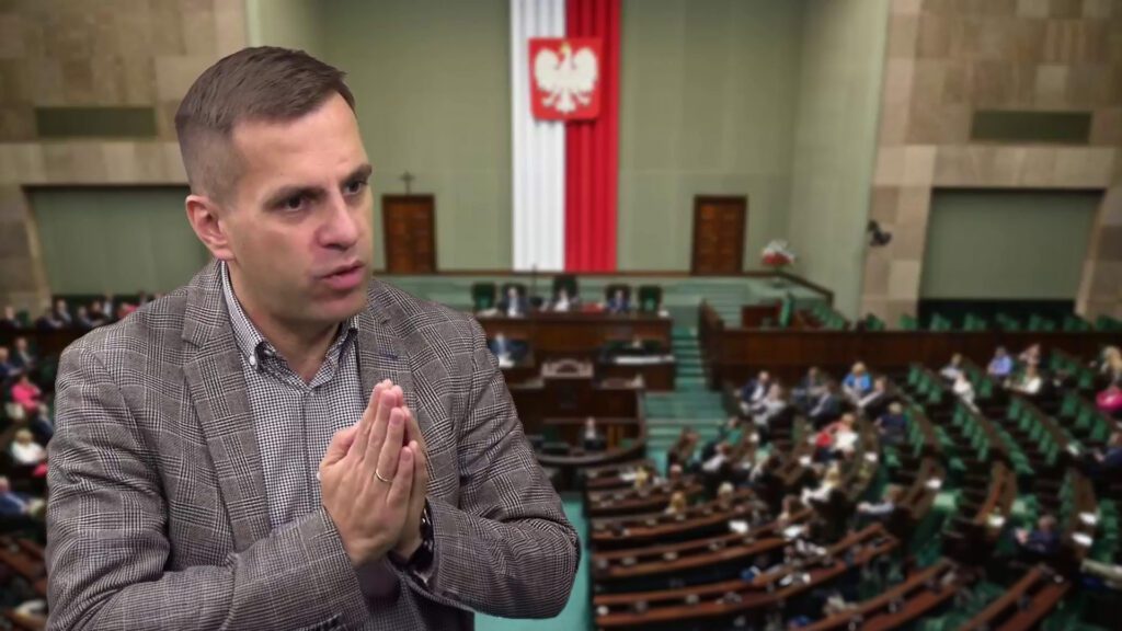 Dr Piotr Pochyły, politolog z Instytutu Nauk o Polityce i Administracji Uniwersytetu Zielonogórskiego, w studiu LCI.