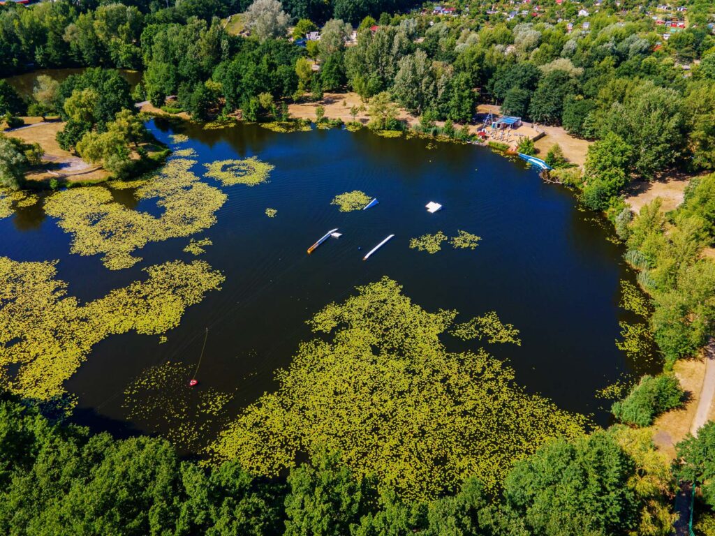 Kacza Górka W Nowej Soli - zdjęcie z lotu ptaka.