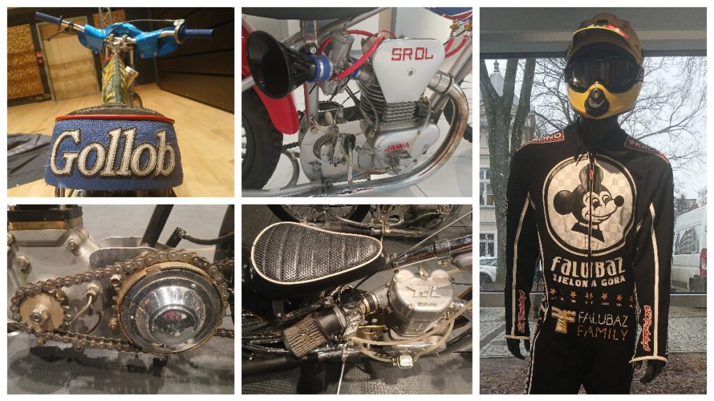 Kolaż ze zdjęć motocykli żużlowych
