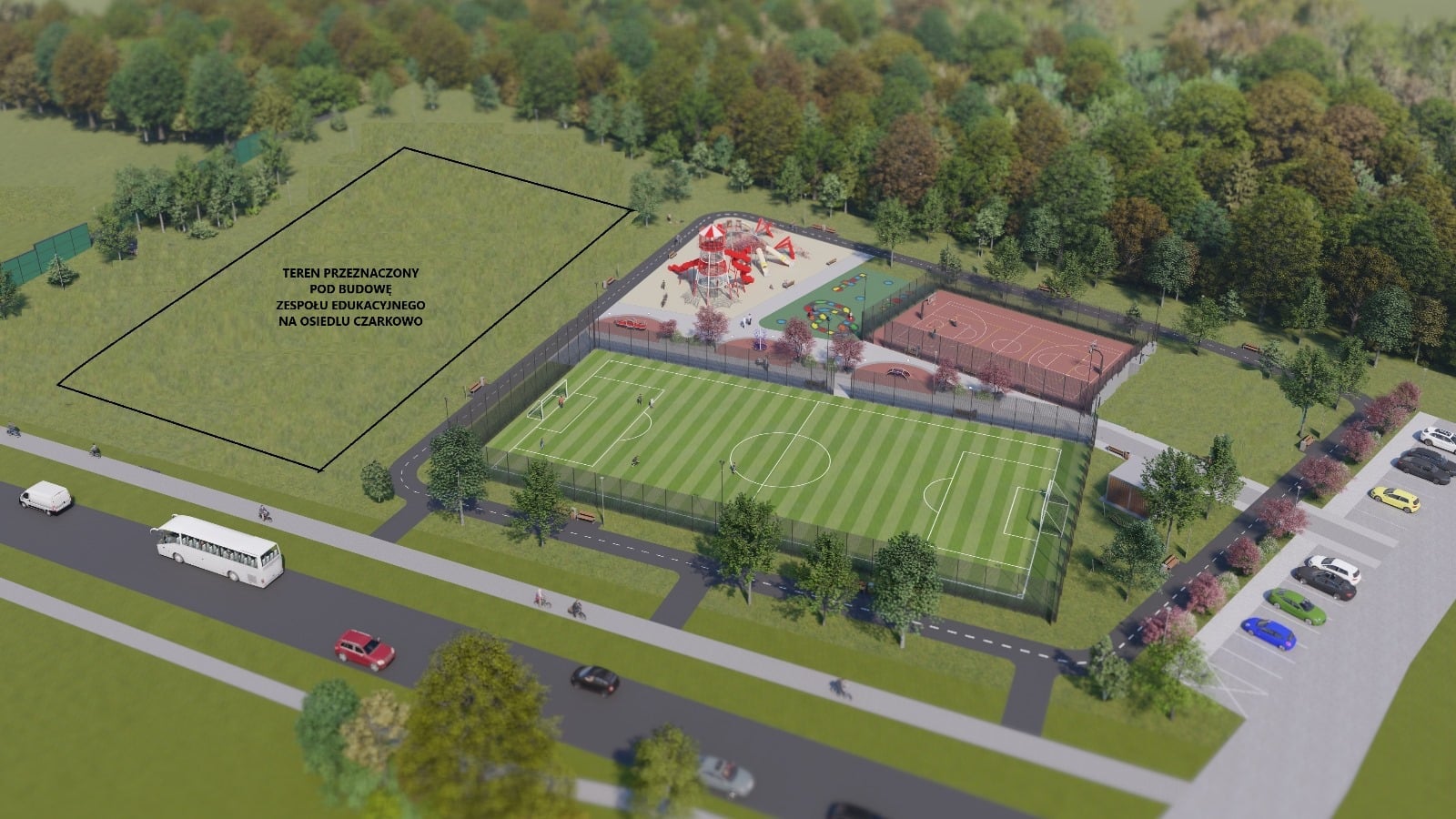 Wizualizacja szkoły na Czarkowie  Miasto chce nowej szkoły na Czarkowie Podpisano umowę na projekt placówki