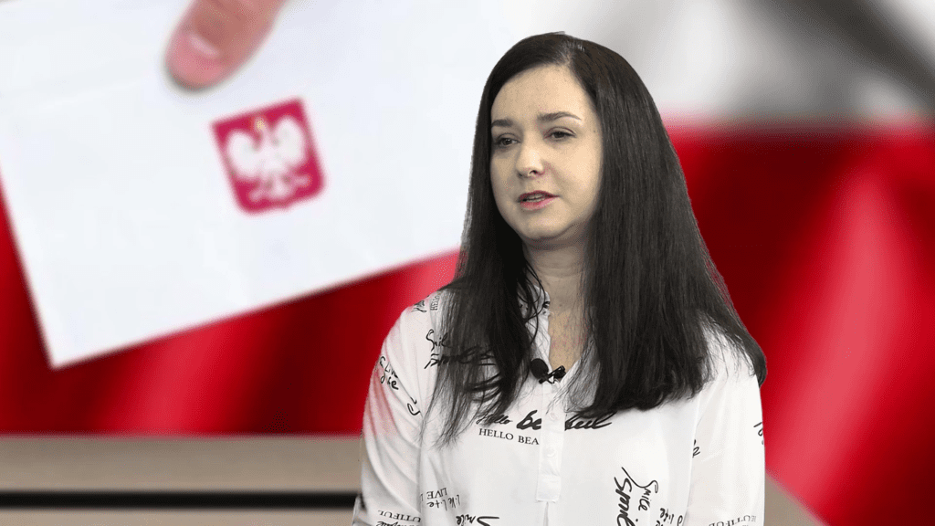 Socjolożka doktor Justyna Nyćkowiak w studiu LCI.