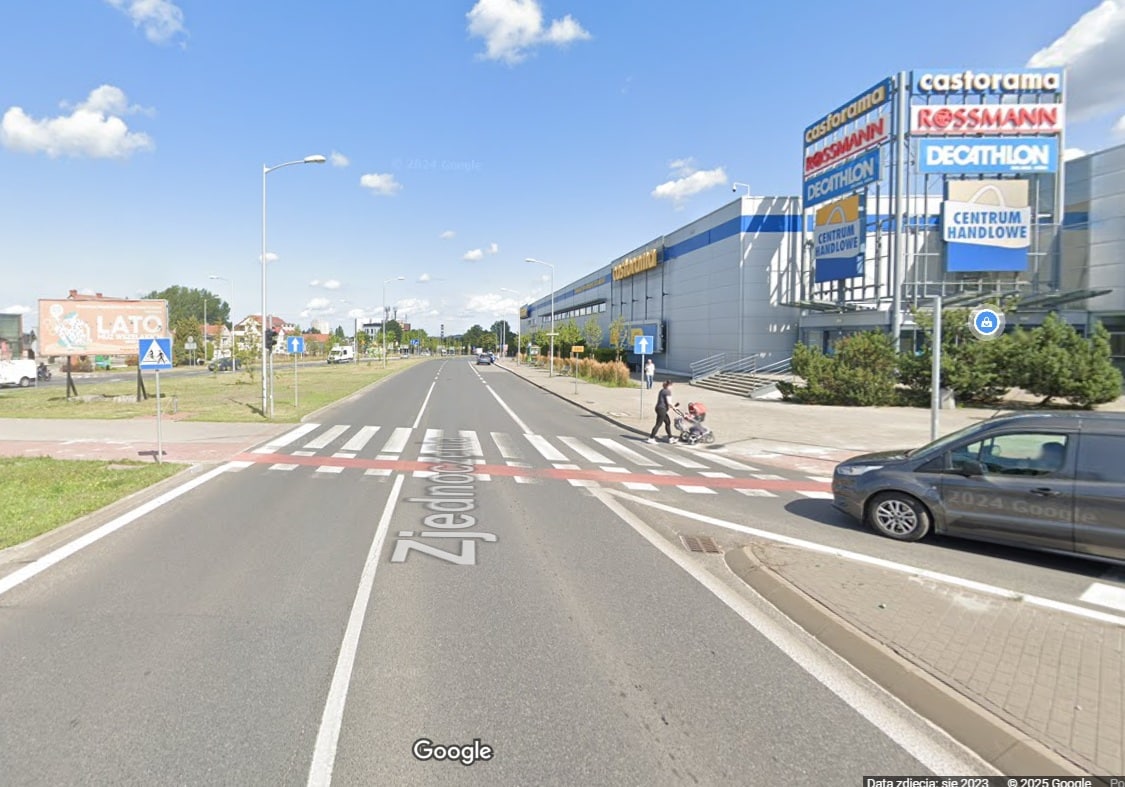 Aleja Zjednoczenia od strony Ronda PCK Źródło Mapy Google  Od wtorku utrudnienia w ruchu Rozpoczyna się kolejny etap remontu ul Zjednoczenia w Zielonej Górze