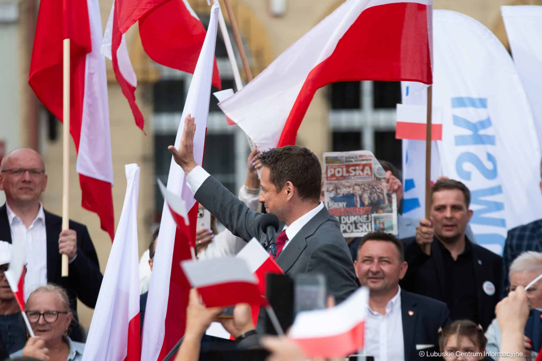 Rafał Trzaskowski w lubuskiem. 14.05.2025 Trzaskowski najsilniejszy był w Lubuskiem