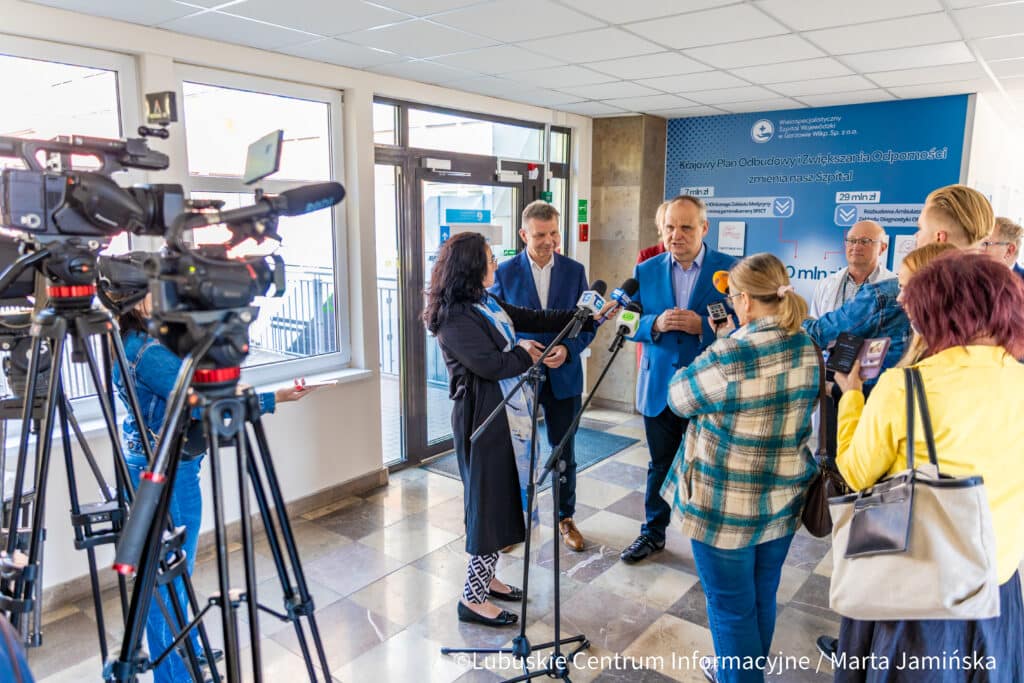 Konferencja prasowa w gorzowskim szpitalu. 15 maja 2025r.