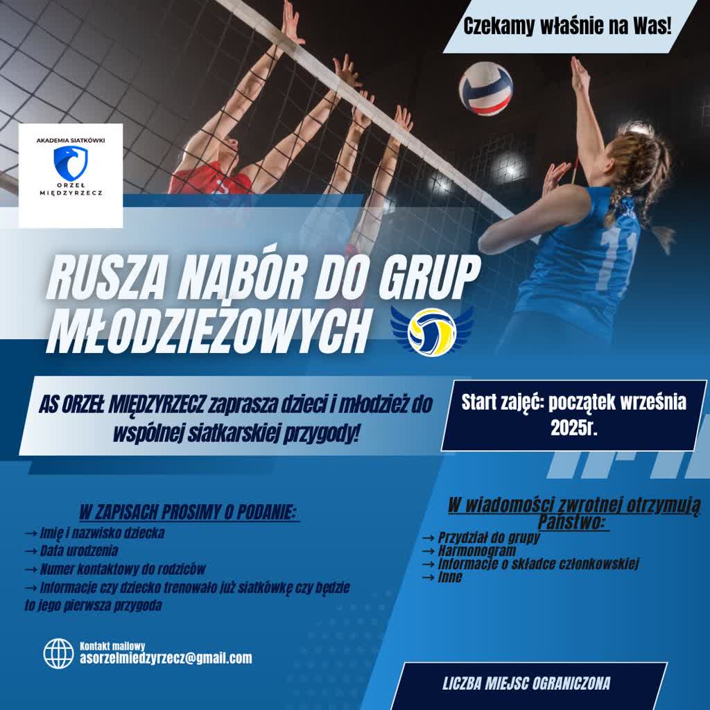 Akademia Siatkówki Orzeł Międzyrzecz - informacja o zapisach
