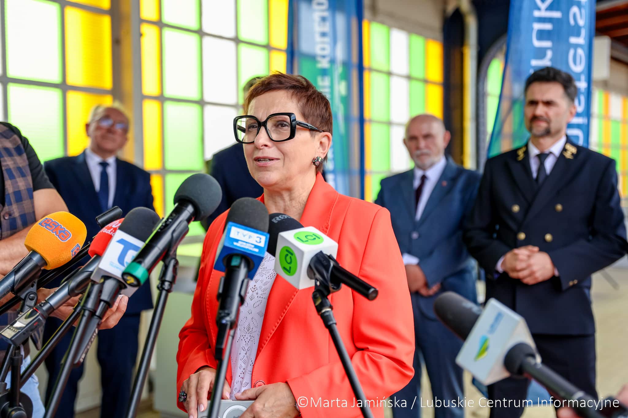 Krystyna Sibińska _ PKP Gorzów _ 2025 fot Marta Jamińska Posłanka Krystyna Sibińska komentuje między innymi zmiany na kolei Koalicja Obywatelska na dobrych torach Komentuje Krystyna Sibińska