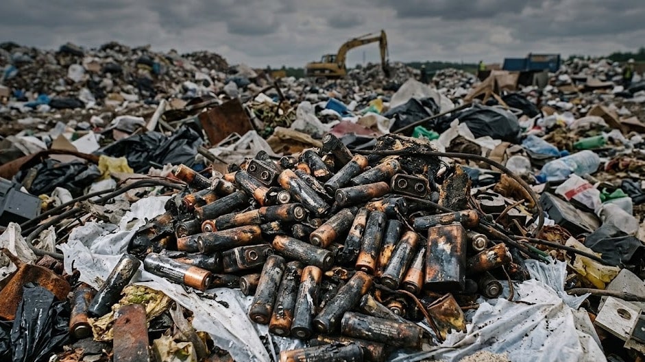 Baterie doprowadziły do pożaru w śmieciarce