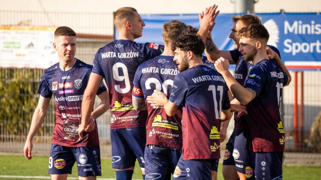 Grupa cieszących się mężczyzn w sportowych strojach