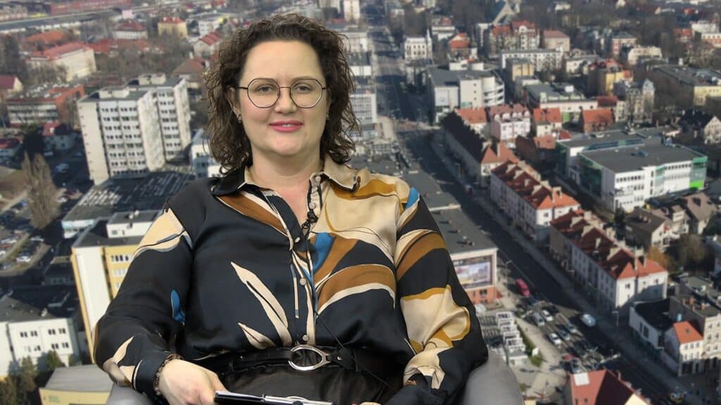 Małgorzata Jagoda w studiu LCI